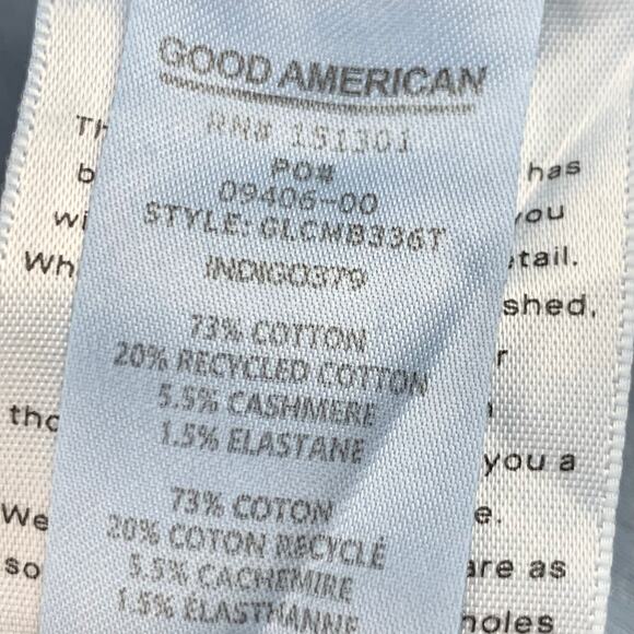 NWT Good American Jeans Good Legs Cropped Mini Boot Womens 15 Stretch Distressed - Picture 14 of 16